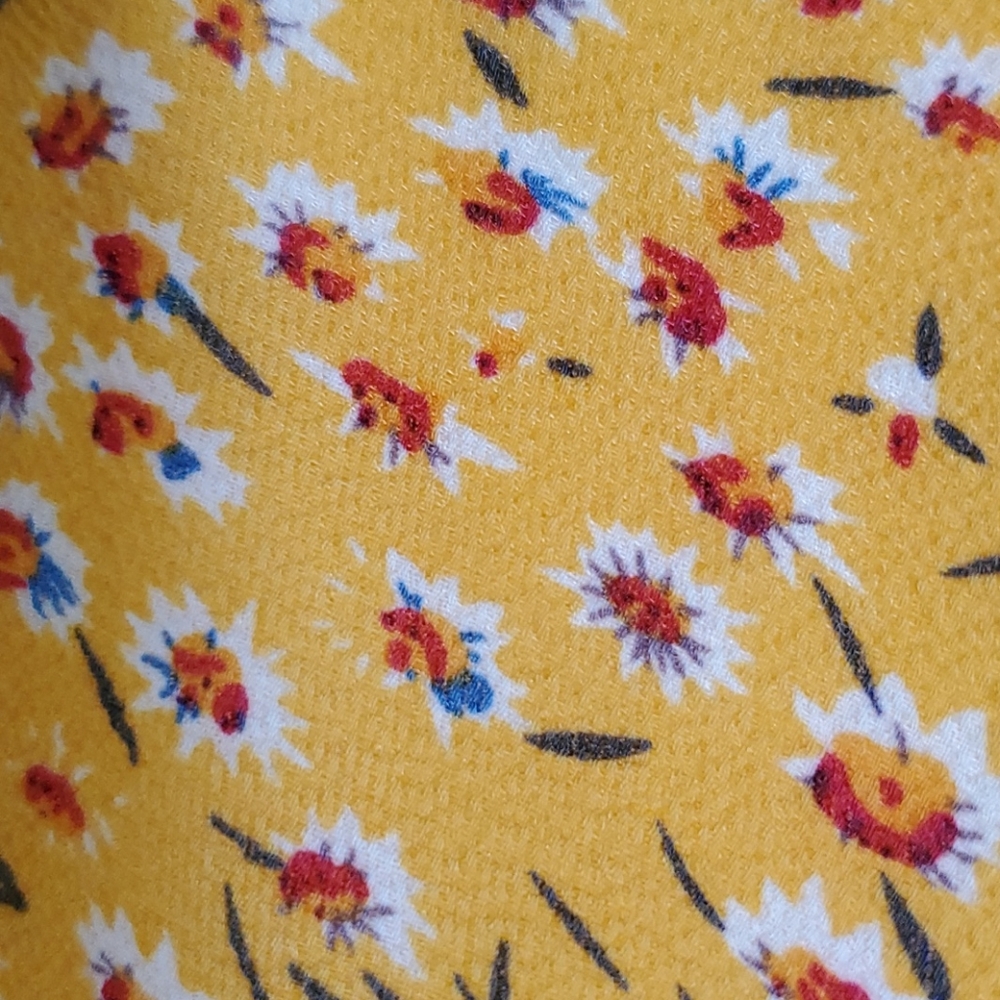 Yellow Ruffle Floral Wrap Dress - Picture 5 of 11